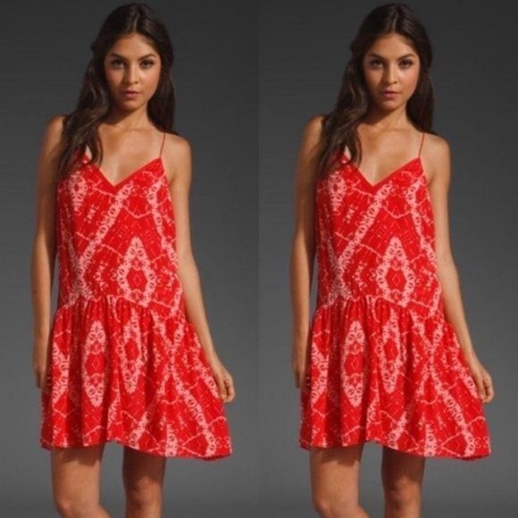 Rebecca Taylor Dresses & Skirts - Rebecca Taylor Ikat Silk Patterned Monochrome Stra